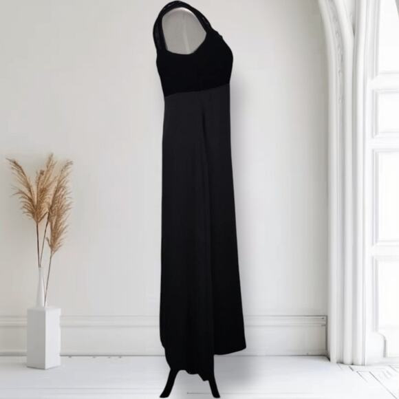 Vintage 90s Liz Claiborne Velvet Strap Formal Gown Gothic Regency Size 8 - Picture 5 of 11